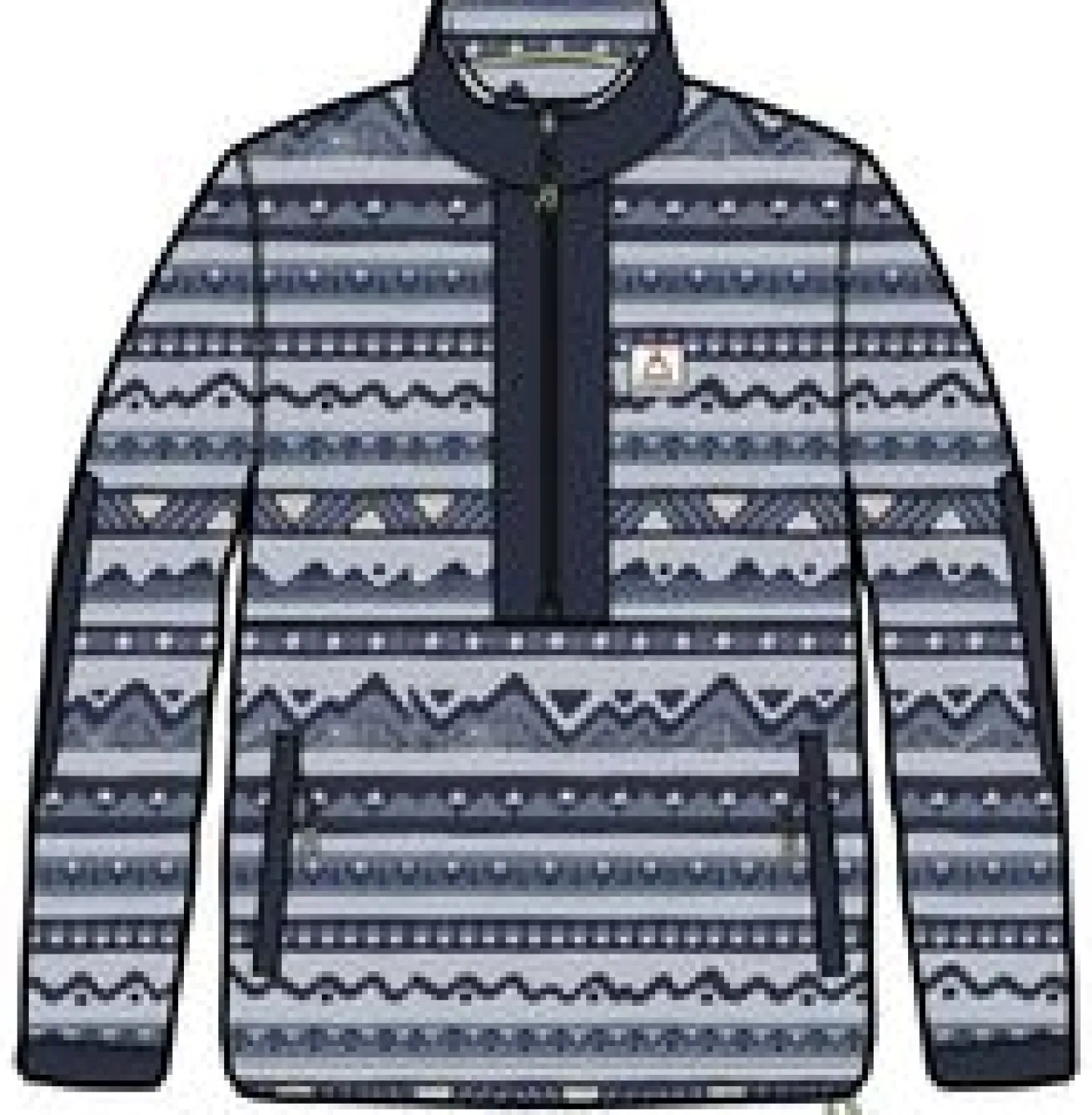 Ebb Recyceltes Polarfleece - Berg Geo Grau Blau