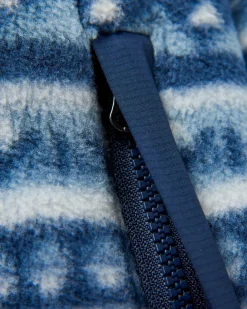 Ebb Recyceltes Polarfleece - Berg Geo Grau Blau