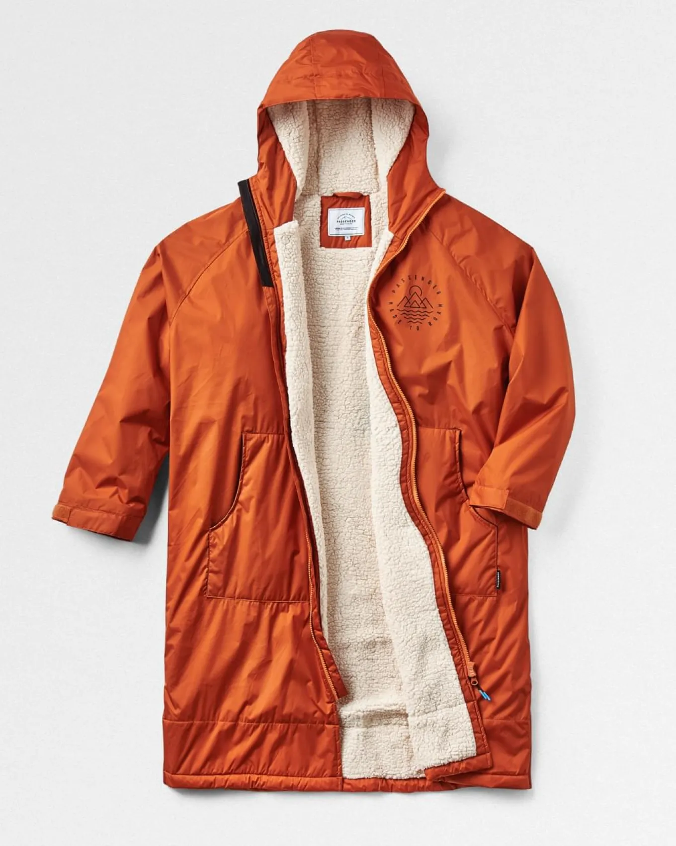 Escapism Recycelter Sherpa-gefütterter Surf Poncho - Rost