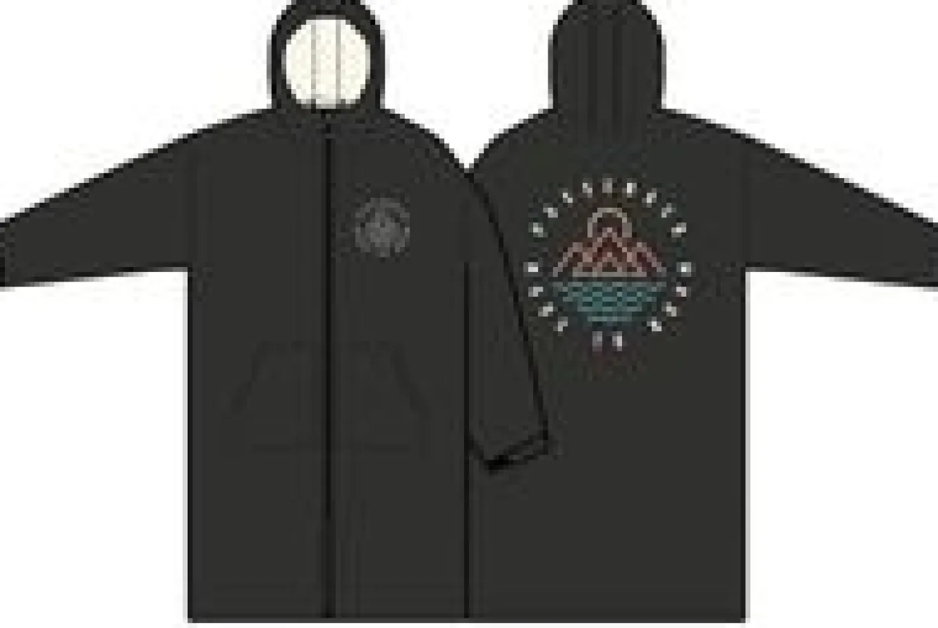 Escapism Recycelter Sherpa-gefütterter Surf Poncho - Schwarz