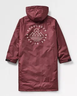 Escapism Recycelter Sherpa-gefütterter Surf Poncho - Windsor-Wein
