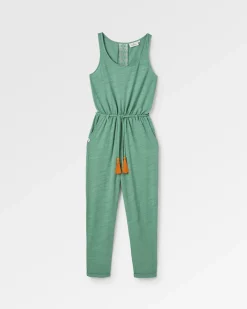 Eva Recycelter Baumwolle Jumpsuit - Dunkles Efeu