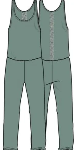 Eva Recycelter Baumwolle Jumpsuit - Dunkles Efeu