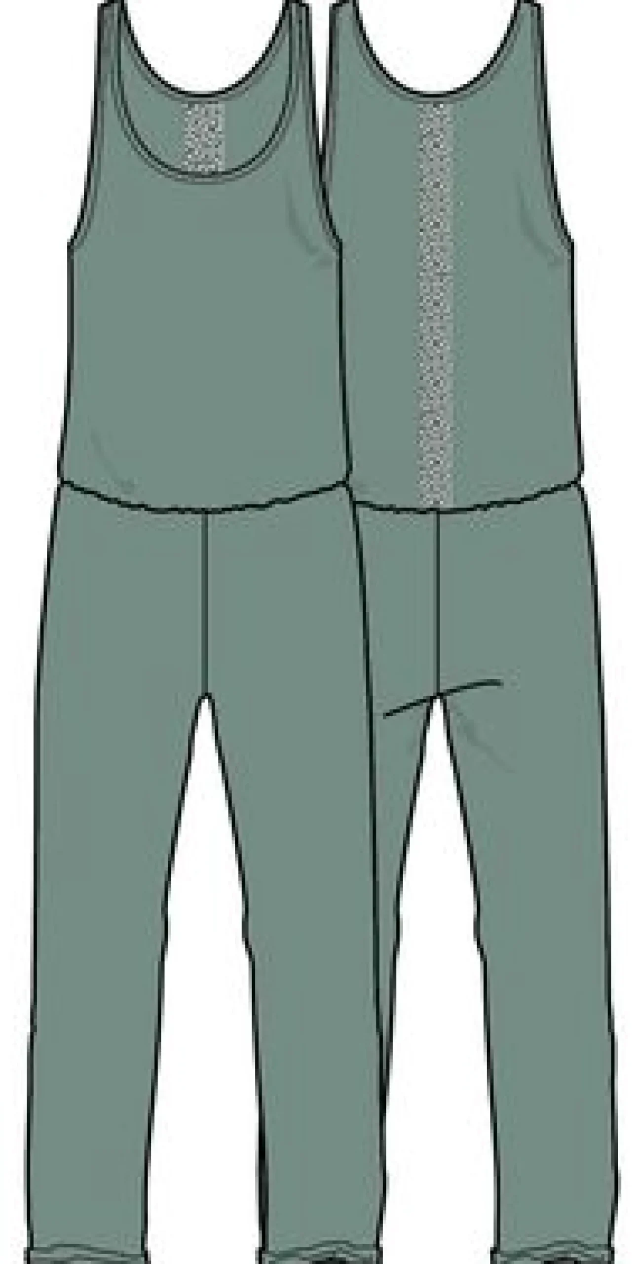 Eva Recycelter Baumwolle Jumpsuit - Dunkles Efeu