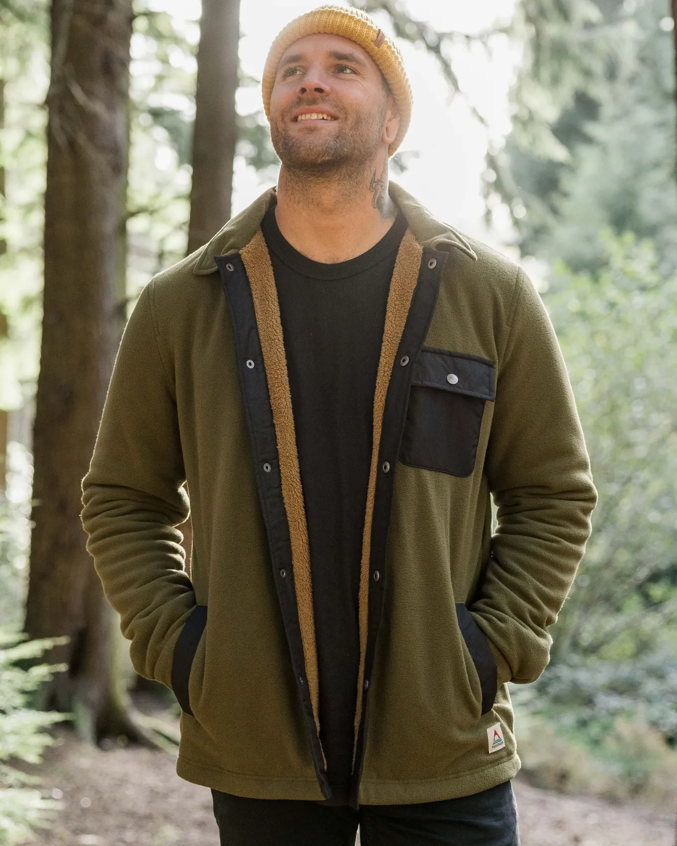 Firelight Sherpa gefüttertes Overshirt - Khaki