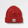 Fireside Recycelter Zopfmuster-Beanie - Roter Ocker
