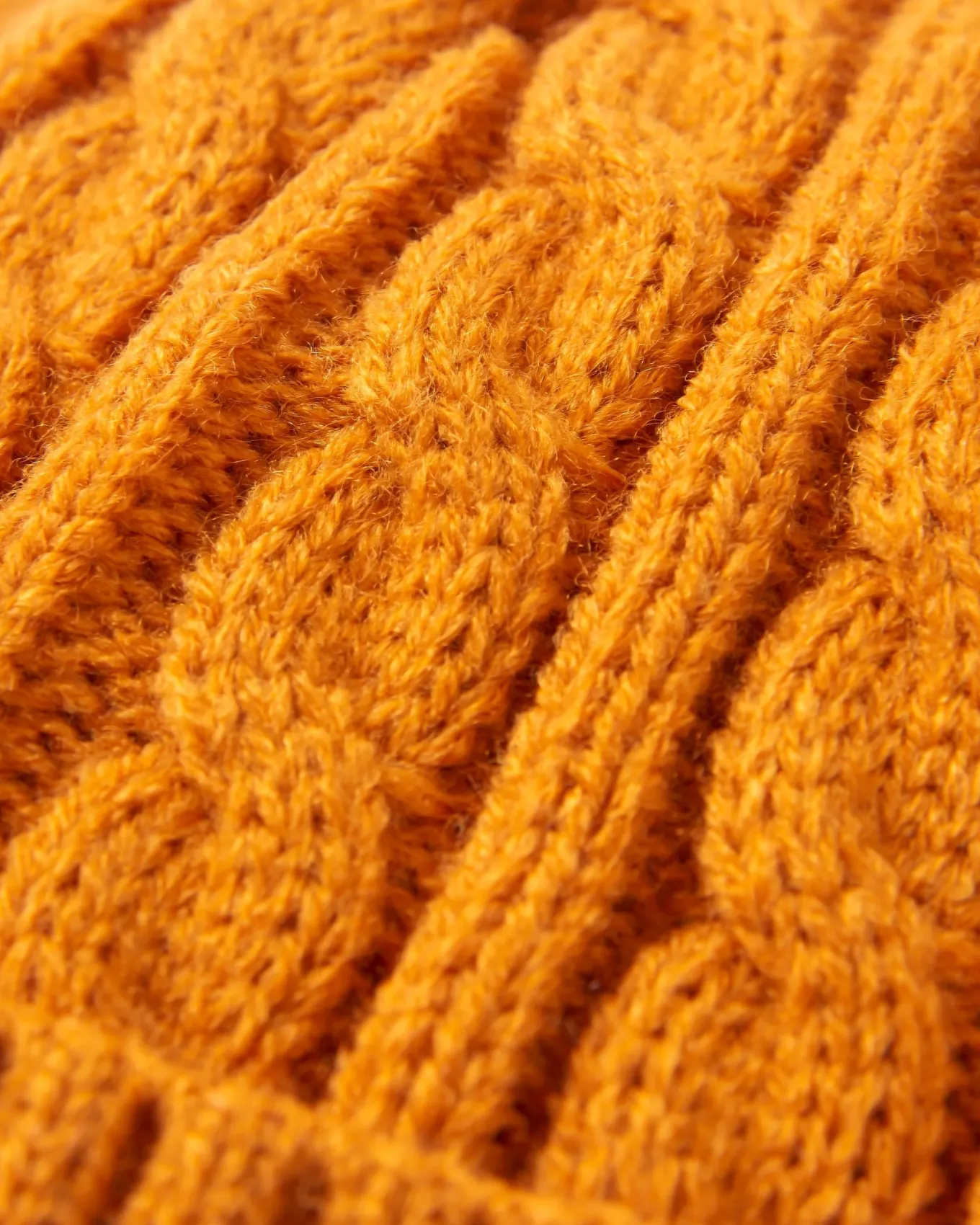 Fireside Recycelter Zopfmuster-Beanie - Sonnenaufgang Orange
