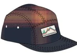 Fixie Recyceltes Flanell 5-Panel-Cap - Reiches Marineblau/ Roter Ocker Karo