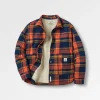 Flint Bio-Baumwoll Overshirt - Tiefes Marineblau/Verbranntes Orange