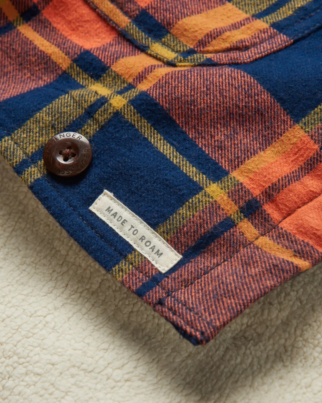 Flint Bio-Baumwoll Overshirt - Tiefes Marineblau/Verbranntes Orange
