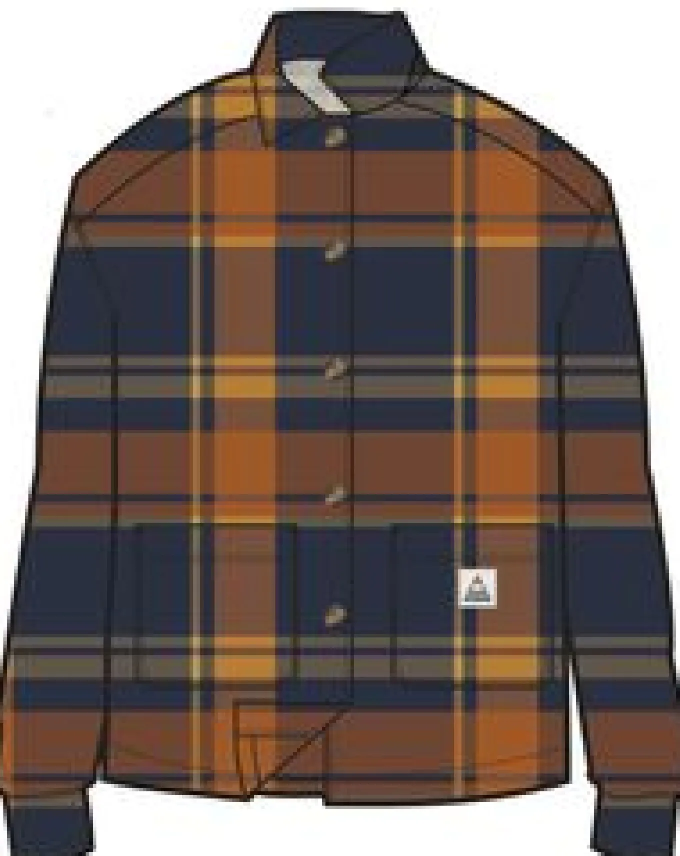 Flint Bio-Baumwoll Overshirt - Tiefes Marineblau/Verbranntes Orange