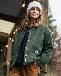 Flint Cord-Overshirt - Tannengrün
