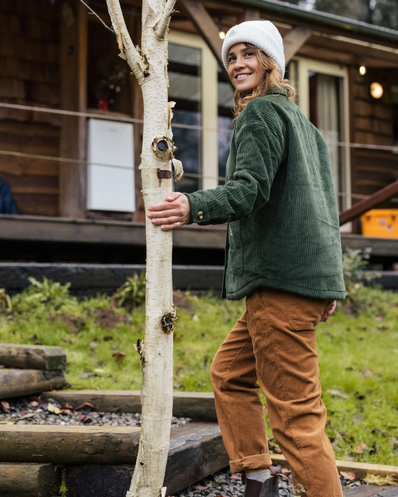 Flint Cord-Overshirt - Tannengrün