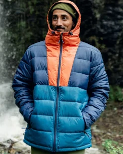 Flynn Recycelte Isolierjacke - Dunkles Marineblau / Verbranntes Orange