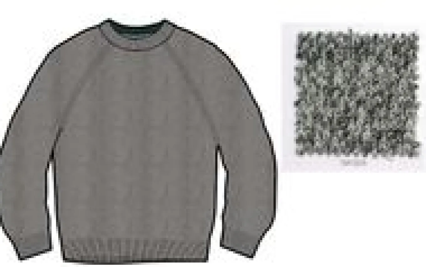 Fog Recycelter Gestrickter Pullover - Graumeliert