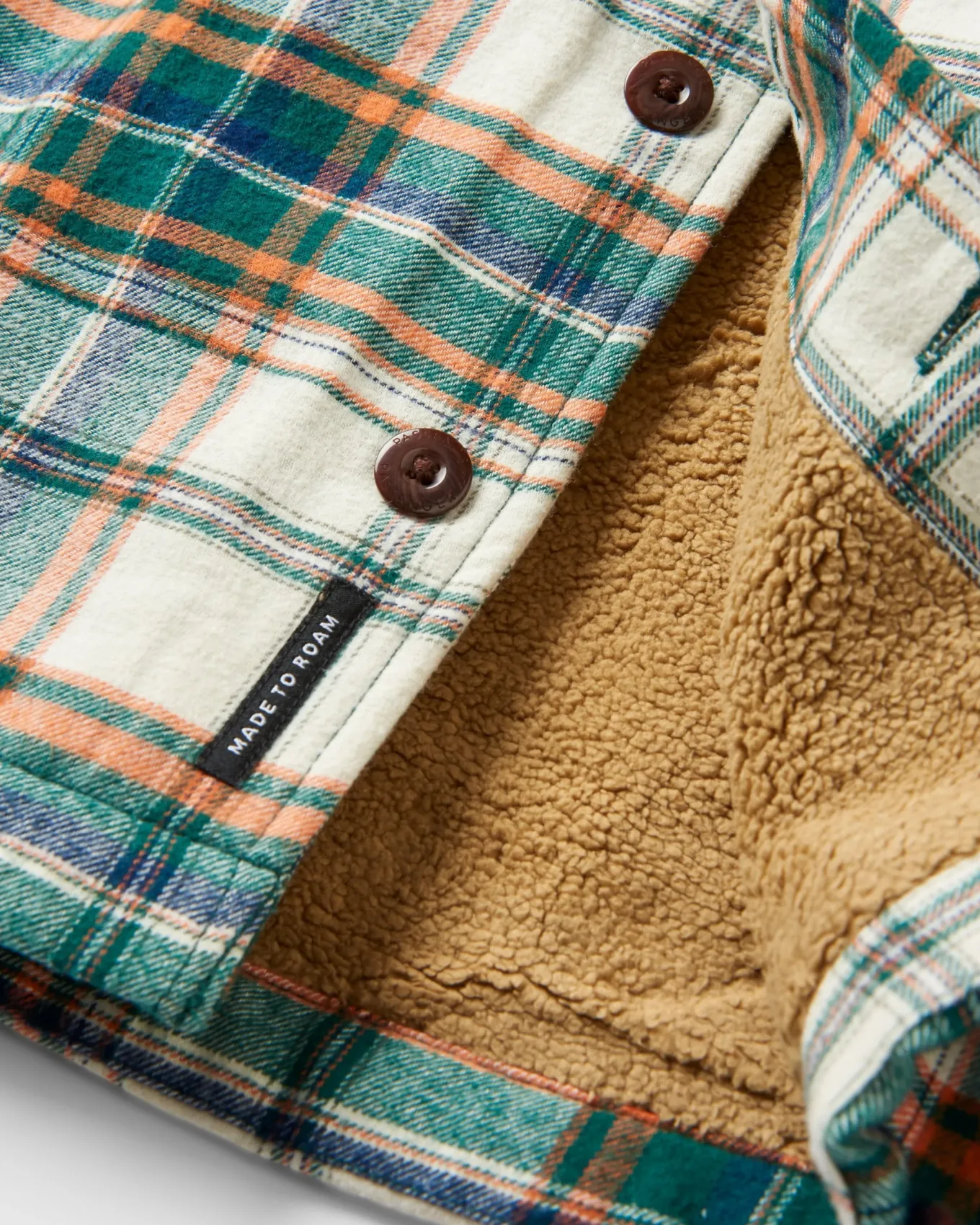 Freestyle Sherpa-gefüttertes Overshirt - Birke/Regenwald-Karo
