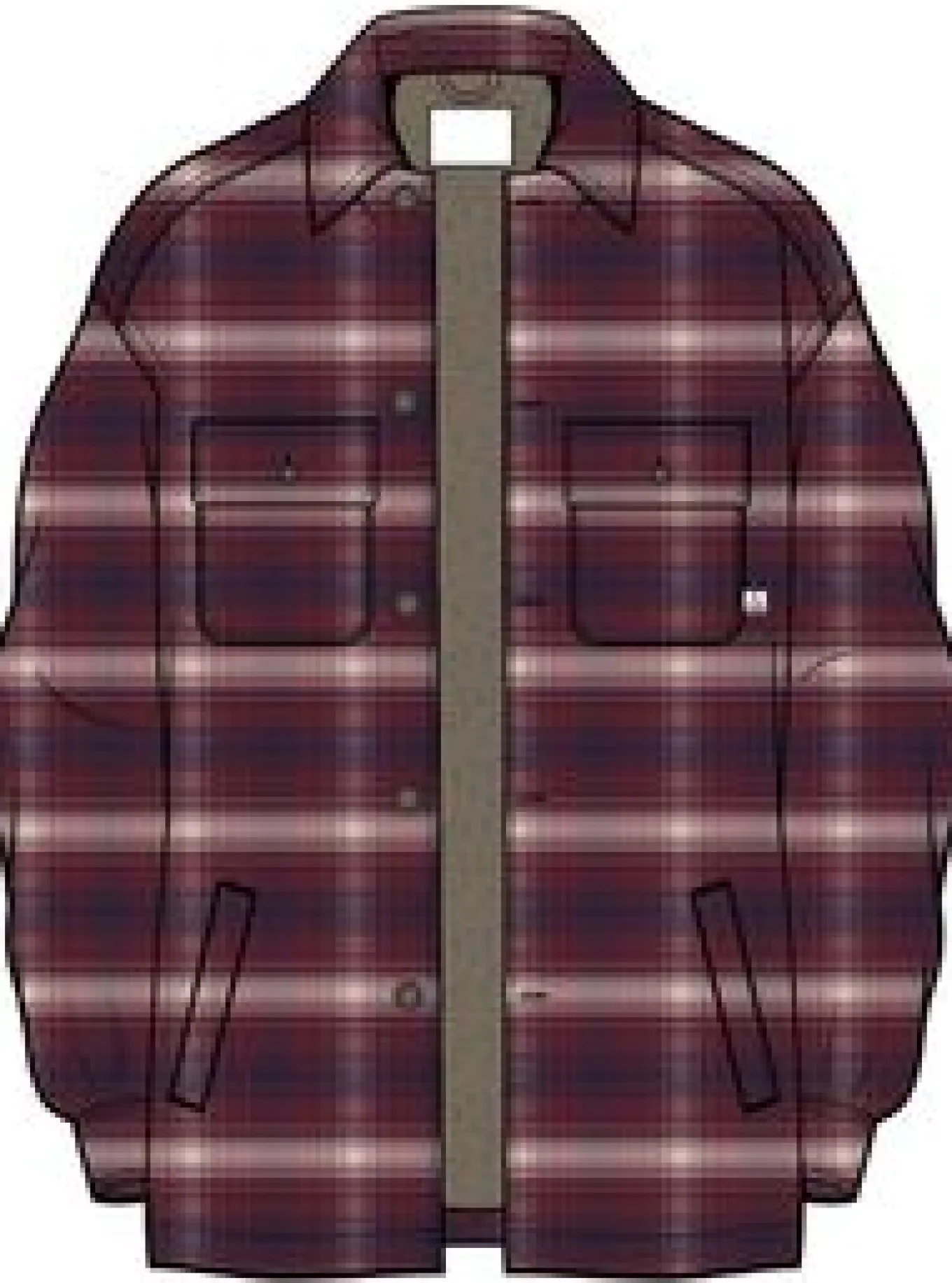Freestyle Sherpa-gefüttertes Overshirt - Wein/Reiches Marineblau Karo