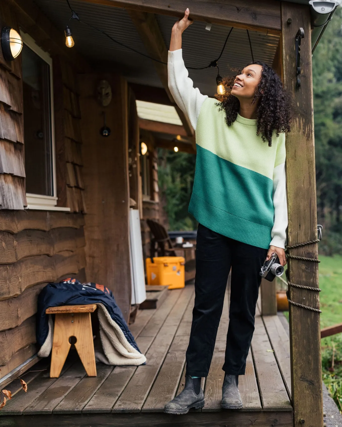 Gondwana Bio Oversized Gestrickter Pullover - Grünsee