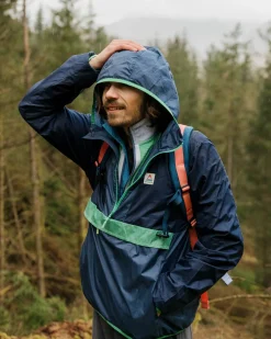 Gusto Recycelte Windjacke - Sattes Marineblau/Dunkles Denim