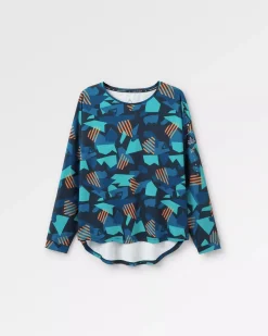 Hatha Recyceltes Aktiv-Top - Tiefes Marine-Tarnmuster