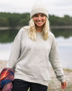 Heritage recycelte Baumwoll-Sweatshirt Oversized - Mittelgrau Meliert