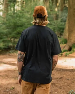 Heritage Recyceltes entspannte geschnittenes T-Shirt - Schwarz