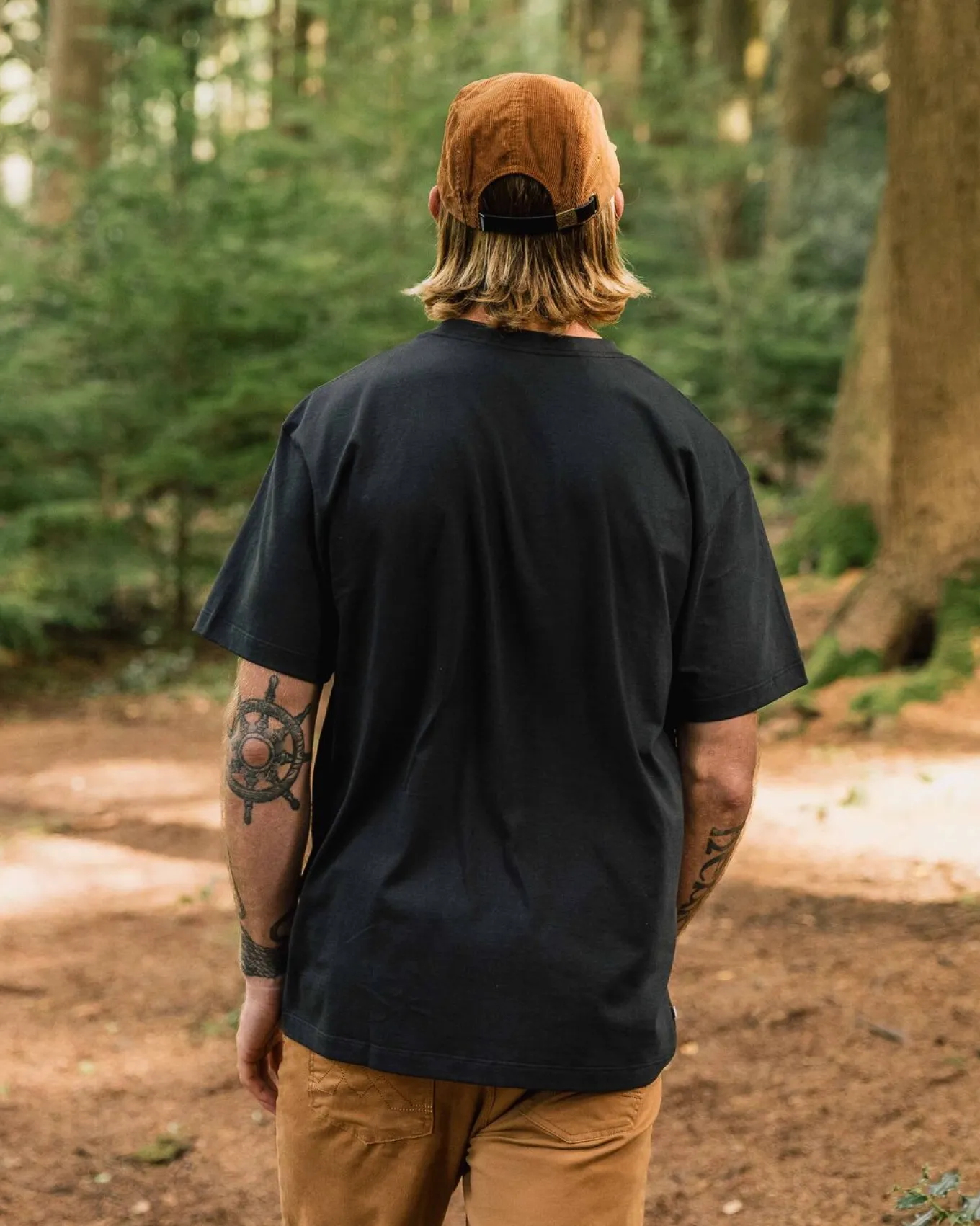 Heritage Recyceltes entspannte geschnittenes T-Shirt - Schwarz