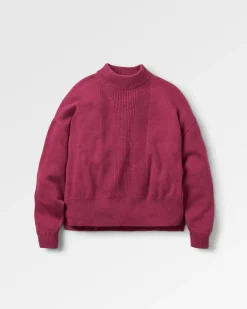 Hideout Übergroßer Bio-Strickpullover - Rhabarber