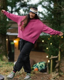 Hideout Übergroßer Bio-Strickpullover - Rhabarber