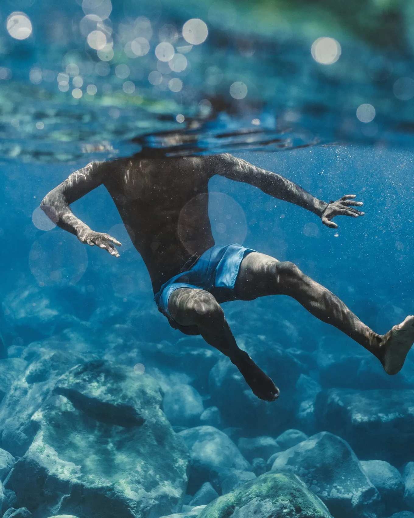 Hollow Recycelte Boardshorts - Blauer Pool