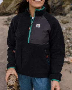 Home 2.0 1/2 Zip Recyceltes Sherpa-Fleece - Schwarz