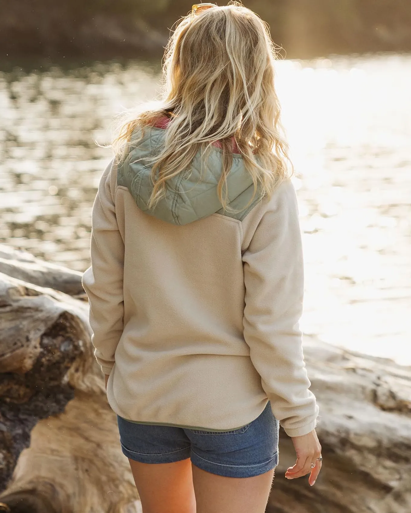 Juana Recyceltes Polar-Kapuzenfleece - Hafermehl