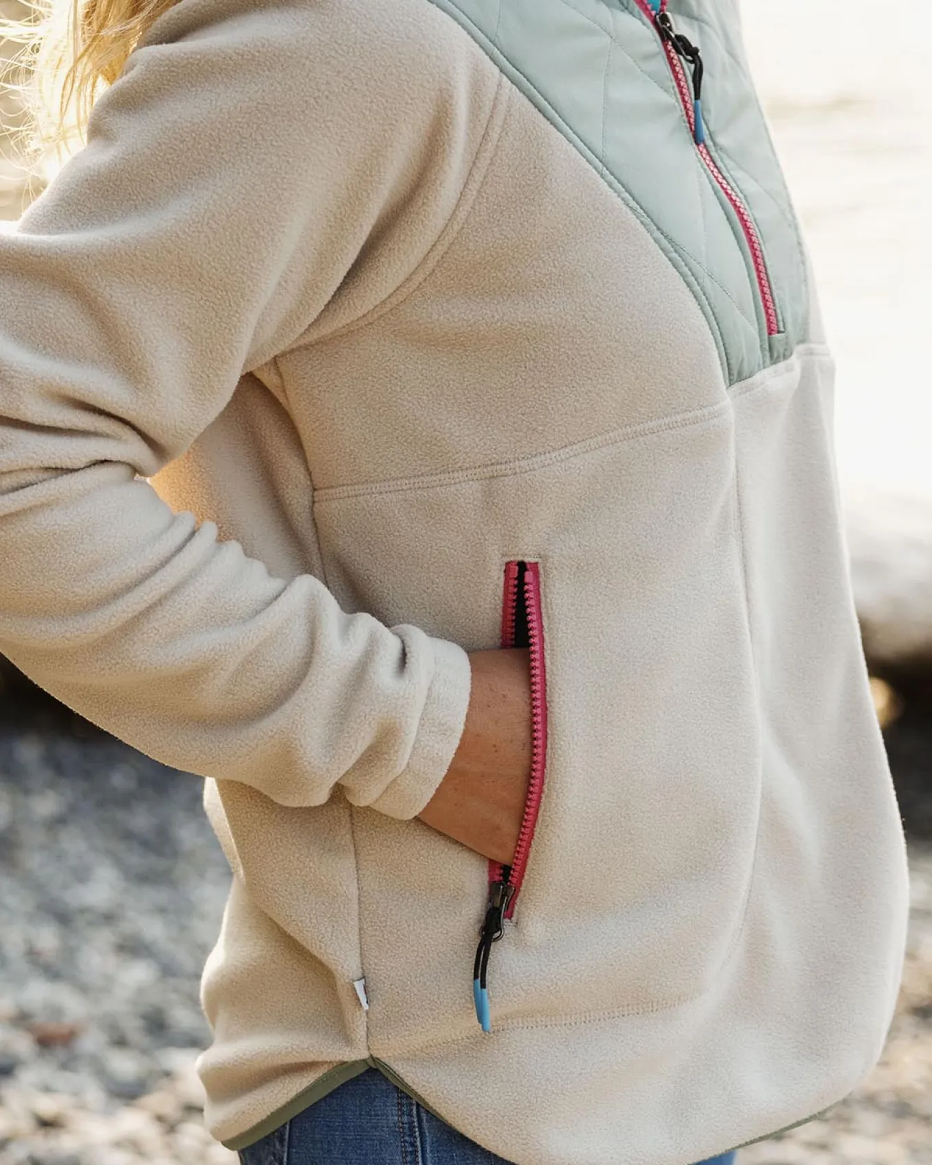 Juana Recyceltes Polar-Kapuzenfleece - Hafermehl