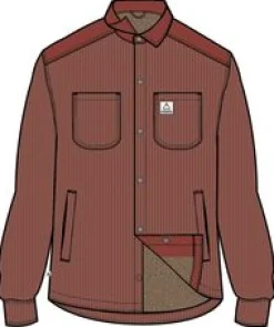 Kodiak 2.0 Sherpa-gefüttertes Cord-Overshirt - Roter Ocker