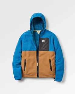 Loch Recyceltes Polarfleece mit Kapuze - Toffee/Blaustahl