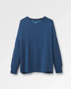 Lotus Recyceltes Aktives Langarm-Top - Dunkler Denim