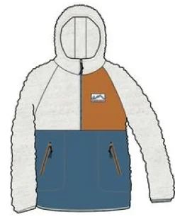 Maine 2.0 Colour Block 1/2 Zip Recyceltes Sherpa-Fleece - Blauer Stahl