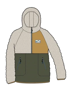Maine 1/2 Zip Recyceltes Sherpa Fleece - Khaki