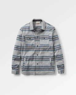Maple Recyceltes Polar-Fleece-Hemd - Stahlgrau gestreift