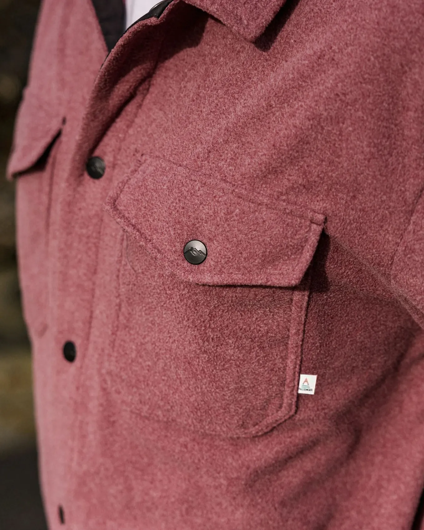 Maple Recyceltes Polar-Fleece-Hemd - Wein Marl