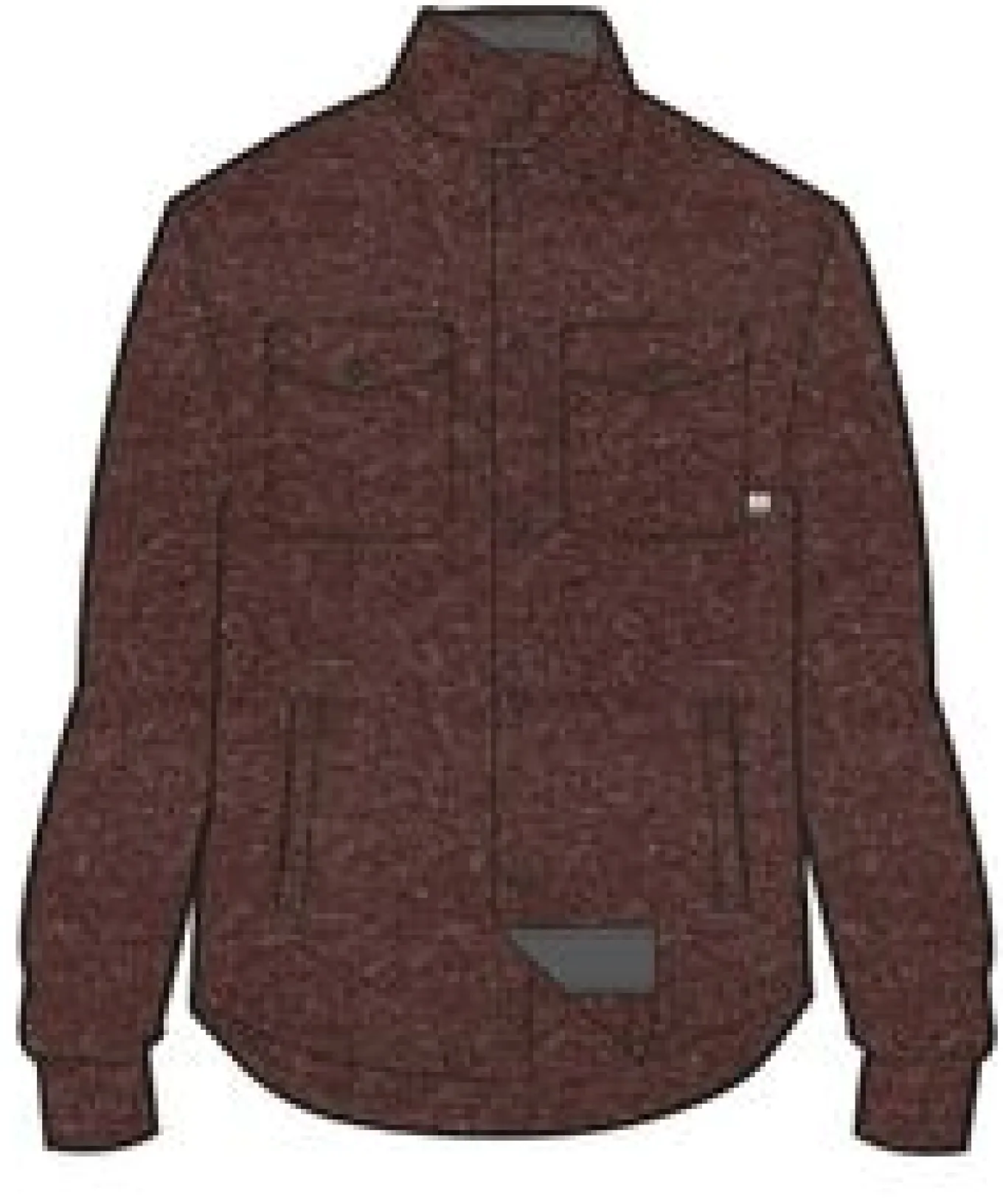 Maple Recyceltes Polar-Fleece-Hemd - Wein Marl
