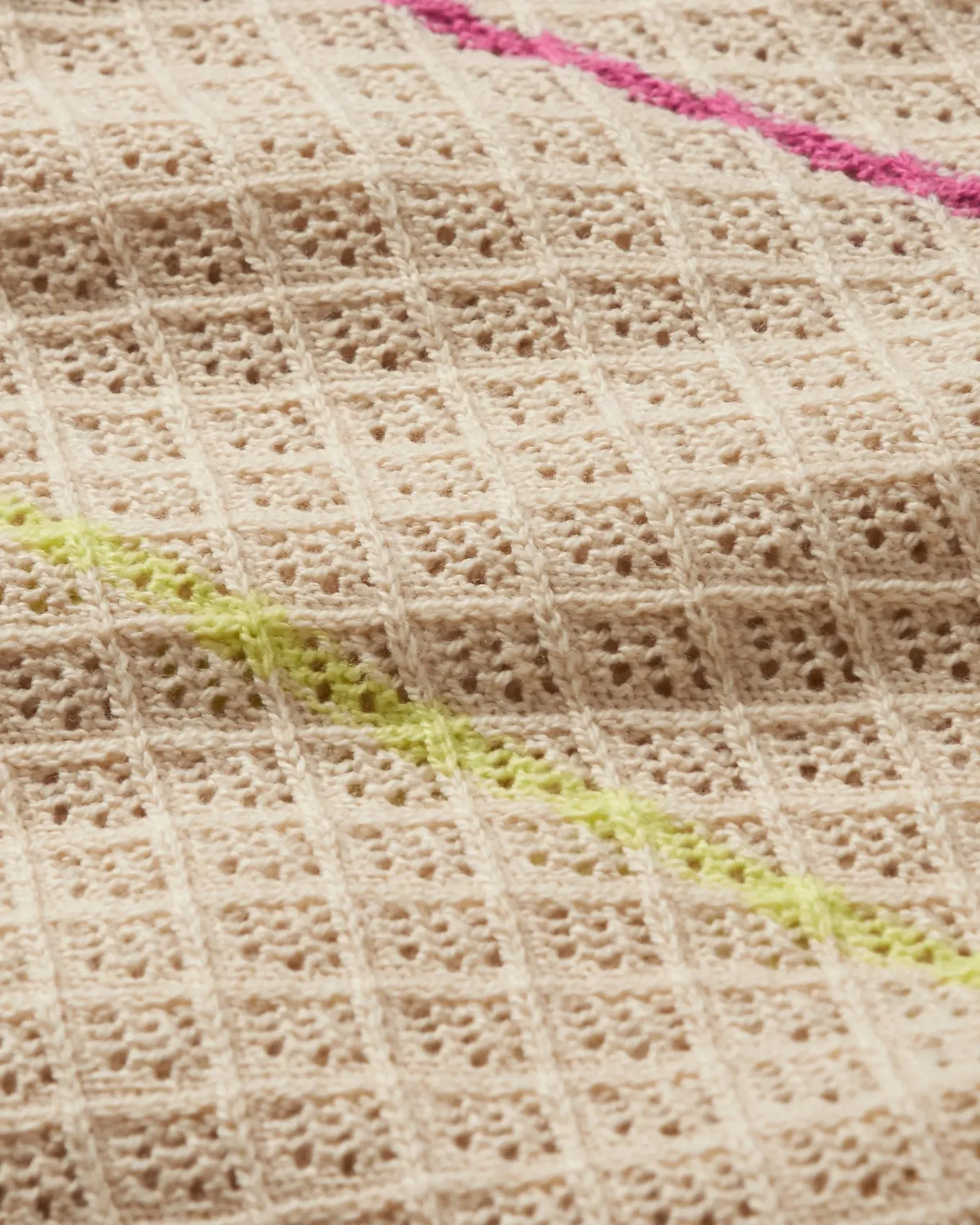Migrate Organischer Gestrickter Pullover - Haferflocke Multi Streifen