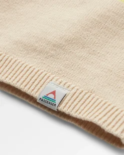 Migrate Organischer Gestrickter Pullover - Haferflocke Multi Streifen