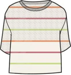 Migrate Organischer Gestrickter Pullover - Haferflocke Multi Streifen