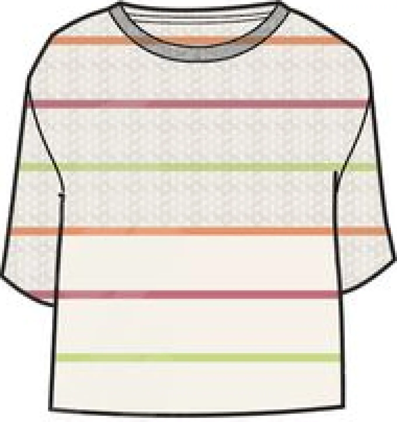 Migrate Organischer Gestrickter Pullover - Haferflocke Multi Streifen