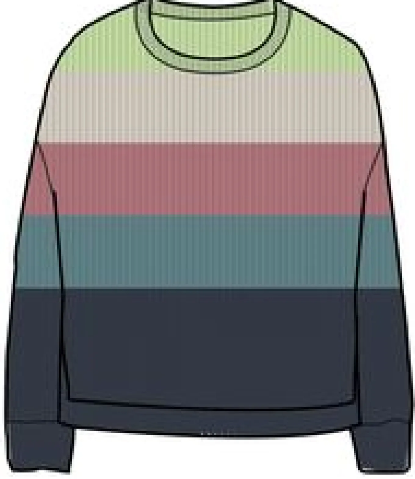 Moments Übergroßer Bio-Strickpullover - Limette Multi Streifen