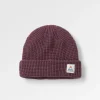 Moss Recycelte Doppelschichtige Waffelmuster Beanie - Tief Pflaume