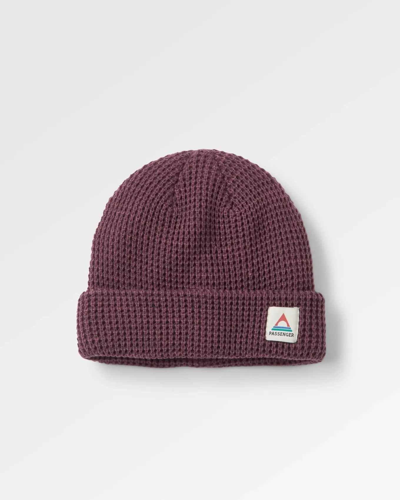 Moss Recycelte Doppelschichtige Waffelmuster Beanie - Tief Pflaume