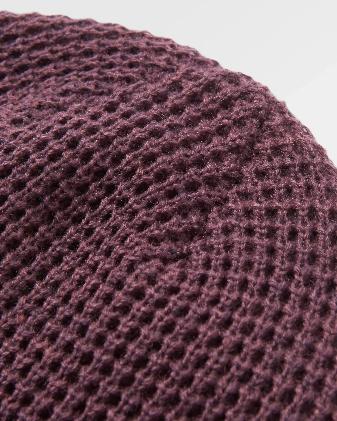 Moss Recycelte Doppelschichtige Waffelmuster Beanie - Tief Pflaume