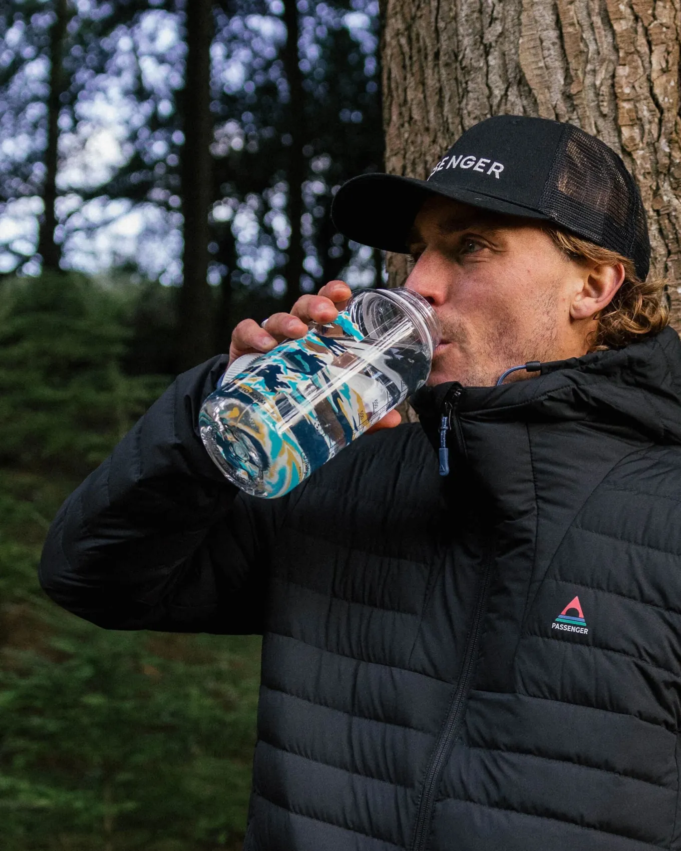 Nalgene 1L Wide Mouth Water Bottle - Winter Mountains